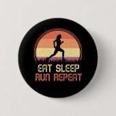 食べスリープリポートレトロアスリートマラソン 缶バッジ (正面)