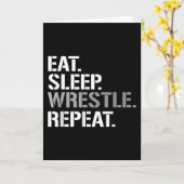 食べスリープレスリングリピート – カッコいいレスリング カード (黄色い花)