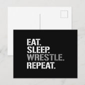 食べスリープレスリングリピート – カッコいいレスリング ポストカード (正面/裏面)