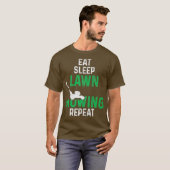 食べスリープローンモーイングリピートモーア造園 Tシャツ (正面フル)