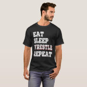 食べスリープ素晴らしレスリング愛好家GIF Tシャツ (正面フル)