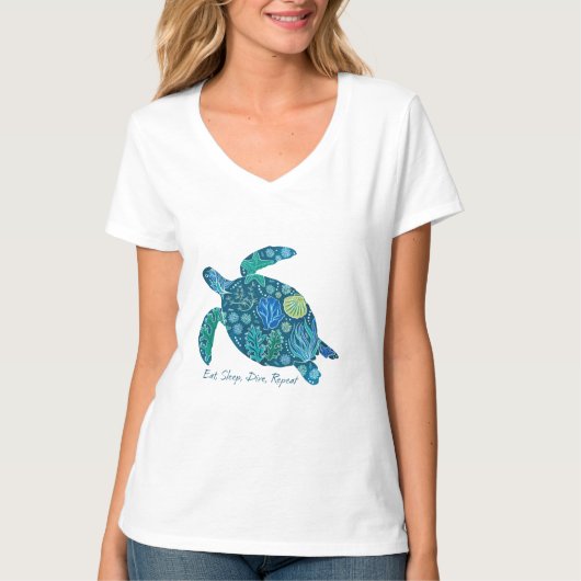 食べスリープ、ダイブリピート Tシャツ (正面)