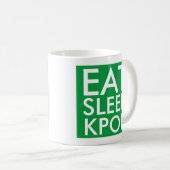 食べスリープ |音楽ファンのギフト緑と白 コーヒーマグカップ (正面右)