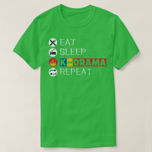 食べスリープKDrama 9 Tシャツ (デザイン正面)