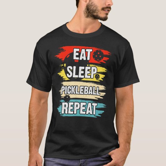 食べスリープPickleballリピート選手 Tシャツ (正面)