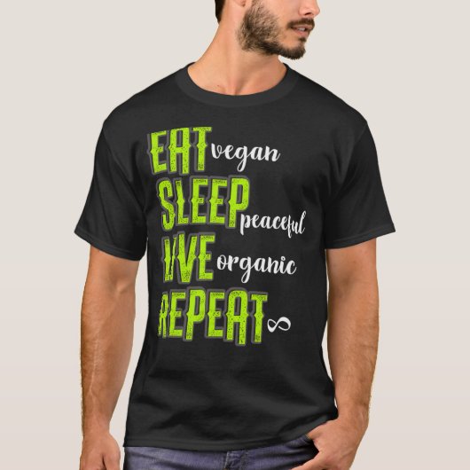 食べスリーライブビーガンベジタリアン Tシャツ (正面)