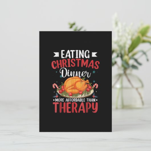 食べズクリスマスディナーおもしろいメリークリスマスサンタグラ 招待状 (スタンド正面)