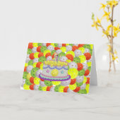 食べディンク&ビーメリー!ハッピーバースデー! カード (黄色い花)