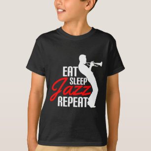 食べトランペット好きのためにスリーカッコいいプジャズリピート Tシャツ