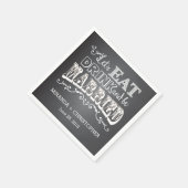 食べドリンクとビーパーソナライズされたズのナプキ結婚ン スタンダードカクテルナプキン (角)