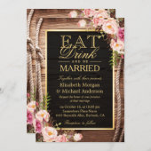 食べドリンクとビー結婚したグ素朴ノットフローラ 招待状 (正面/裏面)