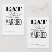 食べドリンクとビー結婚したブ、リネンのテーブル番号カード プレイスカード (正面/裏面)