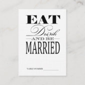 食べドリンクとビー結婚したブ、リネンのテーブル番号カード プレイスカード (裏面)