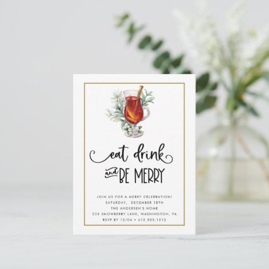 食べドリンクとブメリーースノーベリーのクリスマスパーティー ポストカード (スタンド正面)