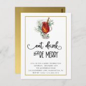 食べドリンクとブメリーースノーベリーのクリスマスパーティー ポストカード (正面/裏面)