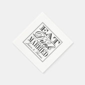 食べドリンクとブ結婚したロモダンク/ホワイト結婚ズ スタンダードカクテルナプキン (角)