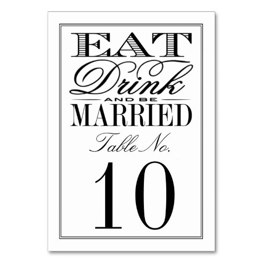 食べドリンクとブ結婚したロモダンク/ホワイト結婚ズ テーブルナンバー (正面)