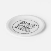 食べドリンクとブ結婚したロモダンク/ホワイト結婚ズ ペーパープレート (アングル)