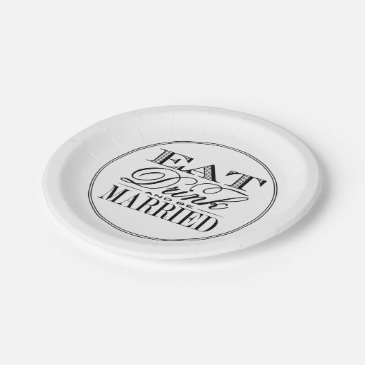 食べドリンクとブ結婚したロモダンク/ホワイト結婚ズ ペーパープレート (アングル)