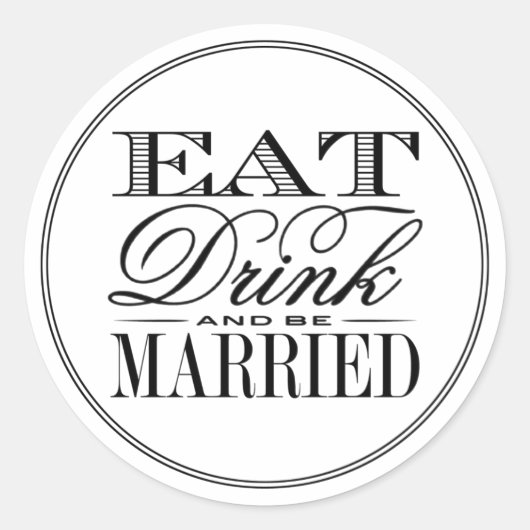 食べドリンクとブ結婚したロモダンク/ホワイト結婚ズ ラウンドシール (正面)