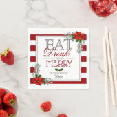 食べドリンクとベアのポメリーインセチア・クリスマス スタンダードカクテルナプキン (インサイチュ)