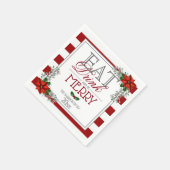 食べドリンクとベアのポメリーインセチア・クリスマス スタンダードカクテルナプキン (角)