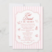 食べドリンクとベスのクメリーリスマス企業のパーティー 招待状 (正面)