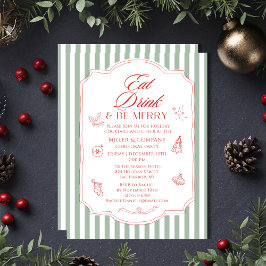 食べドリンクとベスのクメリーリスマス企業のパーティー 招待状