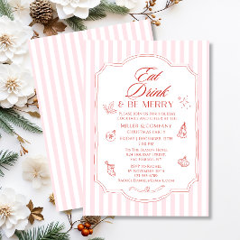 食べドリンクとベスのクメリーリスマス企業のパーティー 招待状