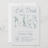 食べドリンクとベメリータイポグラフィ華美クリスマス 招待状 (正面)