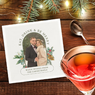 食べドリンクとベメリールロゼンジ写真クリスマス スタンダードカクテルナプキン
