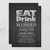 食べドリンクとベ結婚したクリエイティブ結婚ズ 招待状 (正面/裏面)