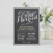 食べドリンクとベ結婚したブ・ブラック&ホワイト水玉模様 招待状 (スタンド正面)