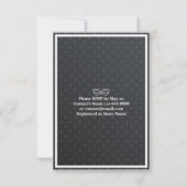 食べドリンクとベ結婚したブ・ブラック&ホワイト水玉模様 招待状 (裏面)