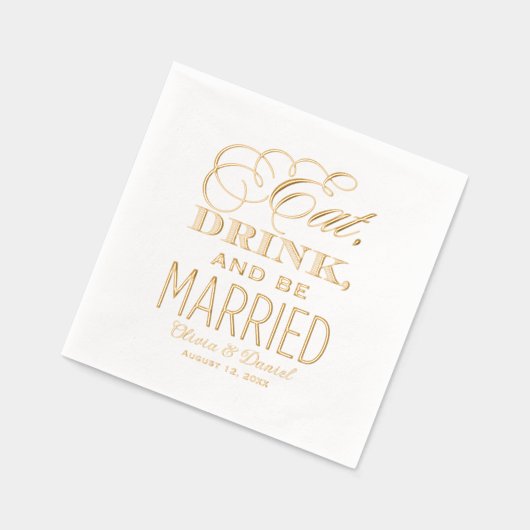 食べドリンクとベ結婚したーのモノグラム 箔ナプキン (左)
