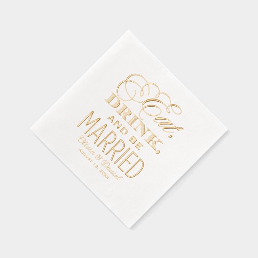 食べドリンクとベ結婚したーのモノグラム 箔ナプキン (右)