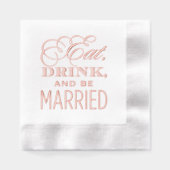 食べドリンクとベ結婚したーの結婚タイポグラフィ 箔ナプキン (正面)