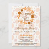 食べドリンクと与えフローラ感謝してい秋 招待状 (正面)