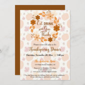 食べドリンクと与えフローラ感謝してい秋 招待状 (正面/裏面)