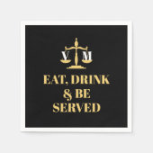 食べドリンクと服務法律学校弁護士卒業式 スタンダードカクテルナプキン (正面)