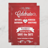 食べドリンクと祝冬の赤い日付を保存 セーブザデート (正面/裏面)