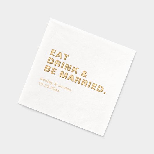 「食べドリンクと結婚したなる」のカス結婚タマイズ 箔ナプキン (左)