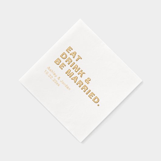 「食べドリンクと結婚したなる」のカス結婚タマイズ 箔ナプキン (右)