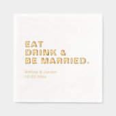 「食べドリンクと結婚したなる」のカス結婚タマイズ 箔ナプキン (正面)