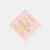 食べドリンクと結婚したBe Pinkと金ゴールド | ウェディング スタンダードカクテルナプキン (角)