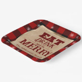 食べドリンクと赤いメリーパイ素朴ドクリスマス ペーパープレート (傾斜あり)