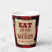 食べドリンクと赤いメリーパイ素朴ドクリスマス 紙コップ (正面)