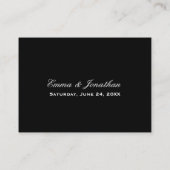 食べドリンクと黒結婚したエレガントな結婚式 プレイスカード (裏面)