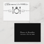 食べドリンクと黒結婚したエレガントな結婚式 プレイスカード (正面/裏面)