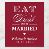 食べドリンクとBE結婚した DIYカラー結婚式の引き出物 ワインラベル (シングルラベル)